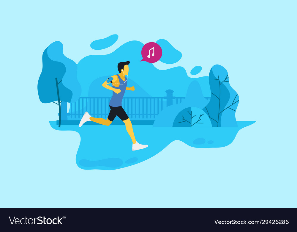 Man running in park