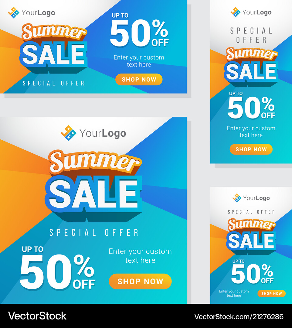 Modern Summer Sale Banner Royalty Free Vector Image
