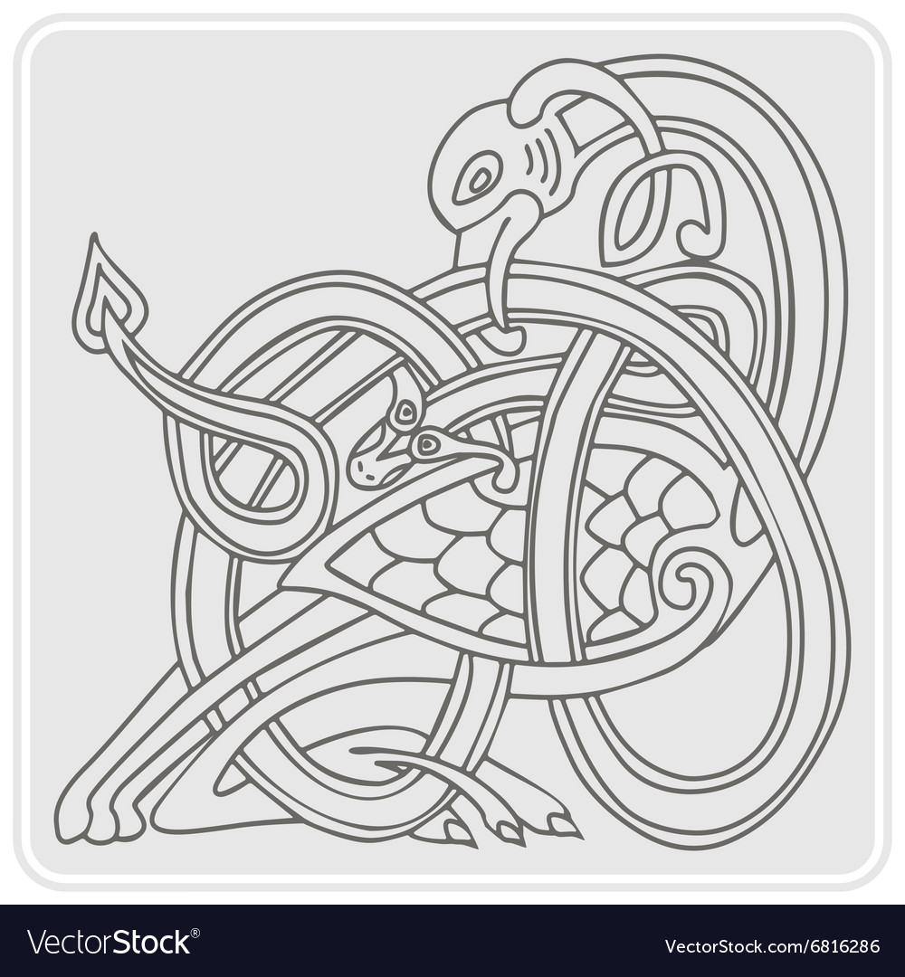 Monochrome icon with celtic art