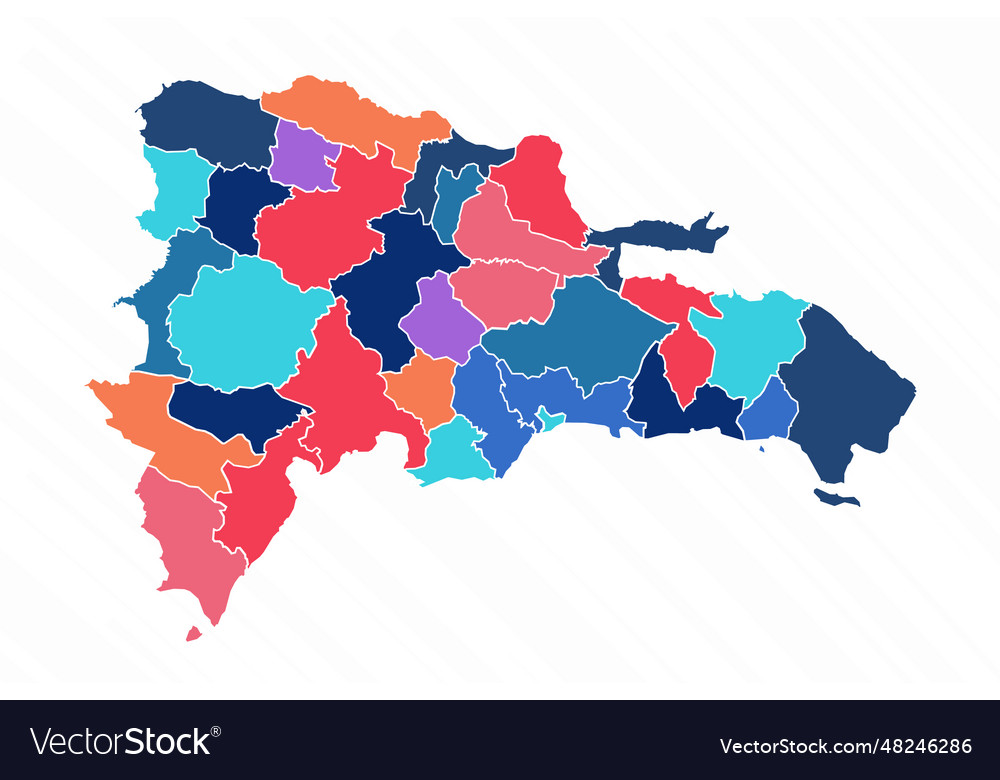 Multicolor map of dominican republic