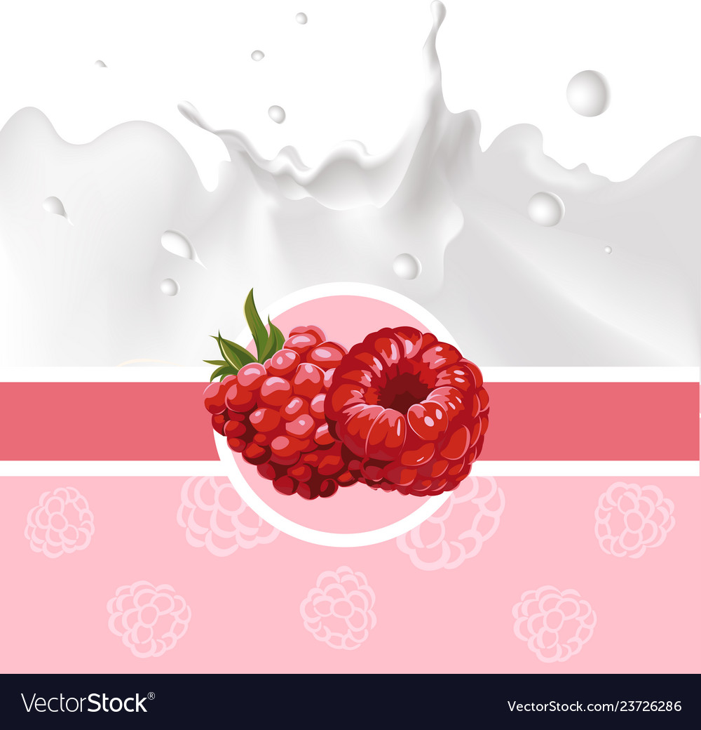 Pink design with raspberry and milk splash