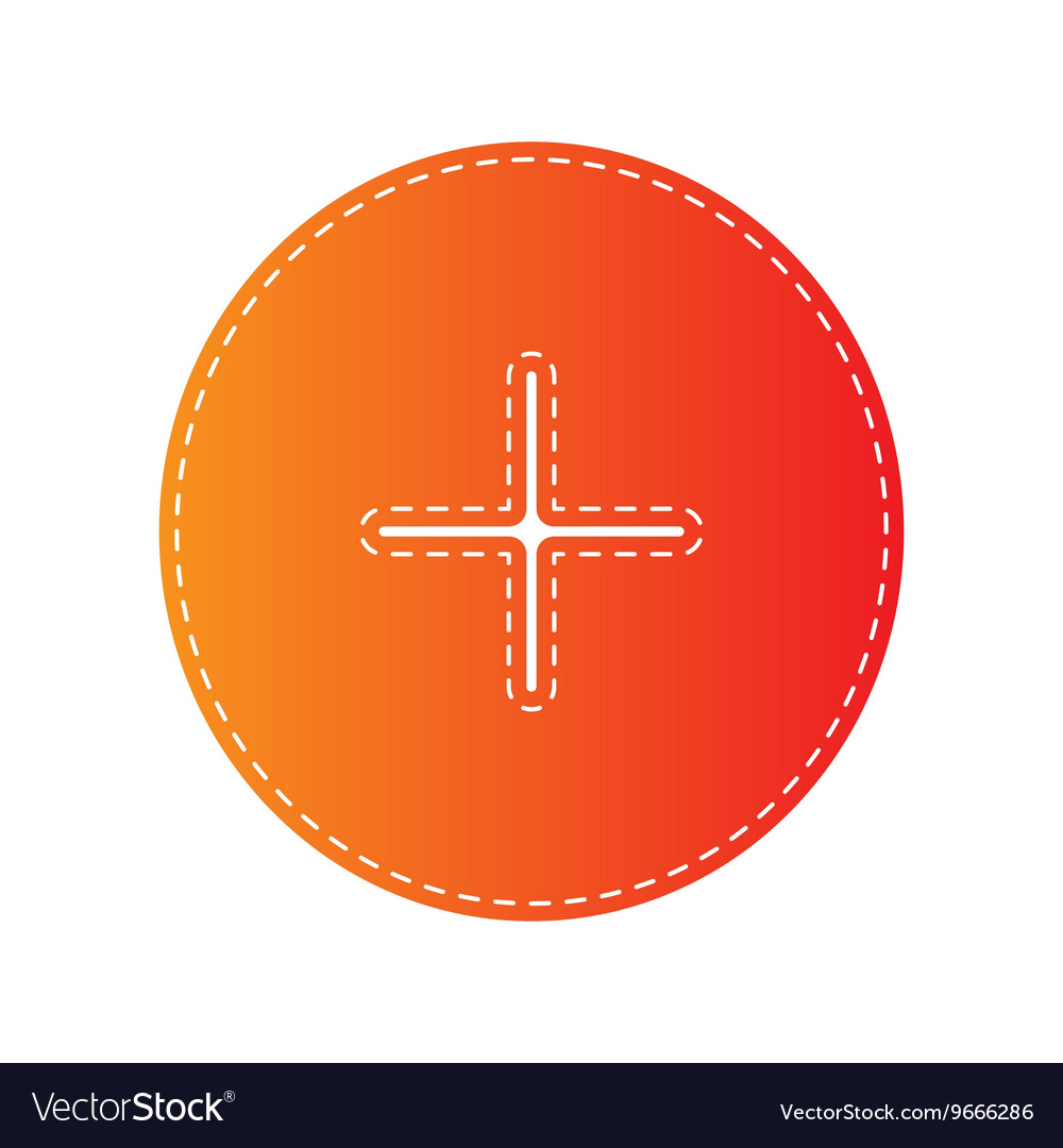 Positive symbol plus sign orange applique