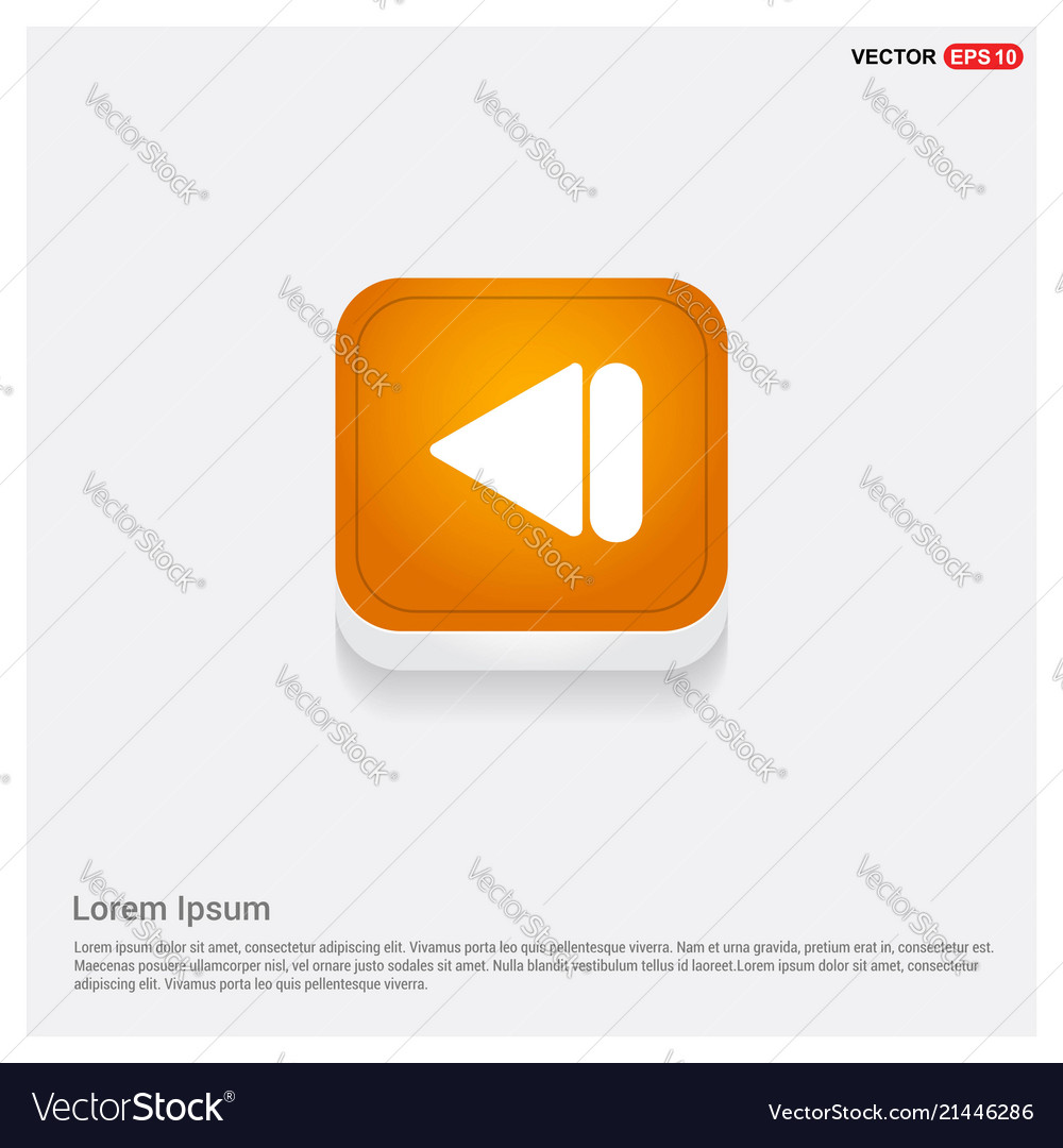 Previous back icon orange abstract web button