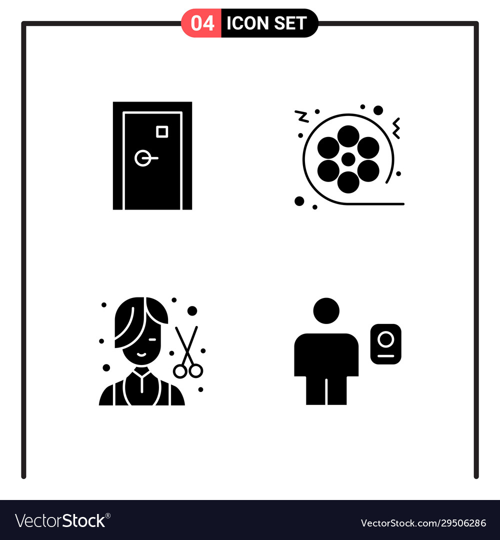 Set 4 solid style icons for web and mobile Vector Image Set 4 solid style icons for web and mobile