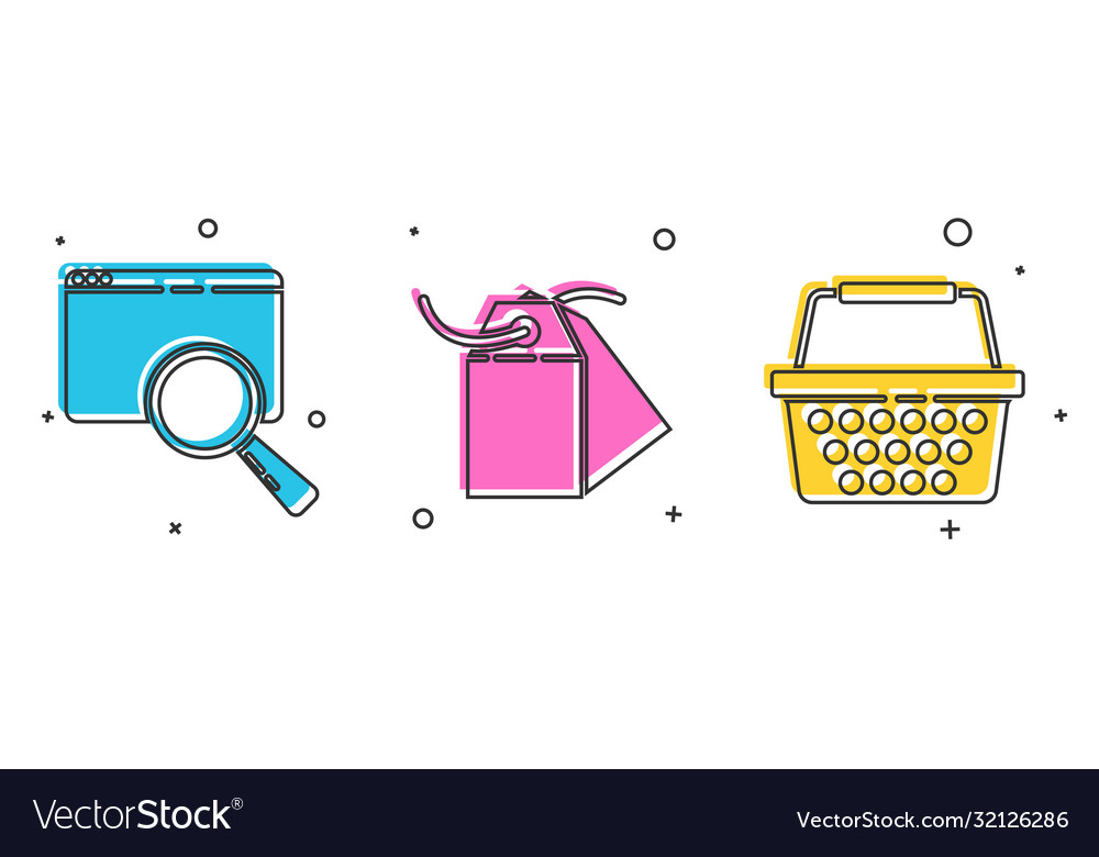 Set search in a browser window blank label vector image Set search in a browser window blank label
