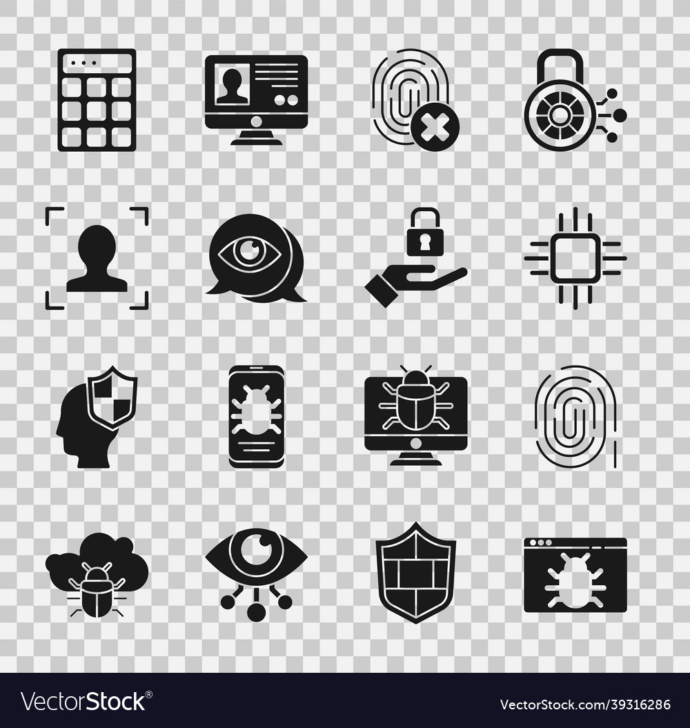 System Bug Fingerprint Prozessor vector image System Bug Fingerprint Prozessor