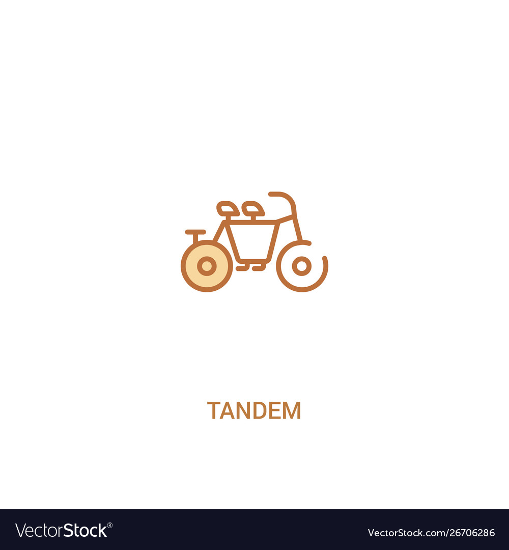 Tandem concept 2 colored icon simple line element vector image Tandem concept 2 colored icon simple line element