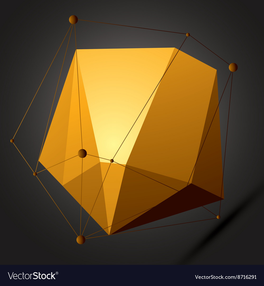 3d abstract technology mesh shape on dark backdrop