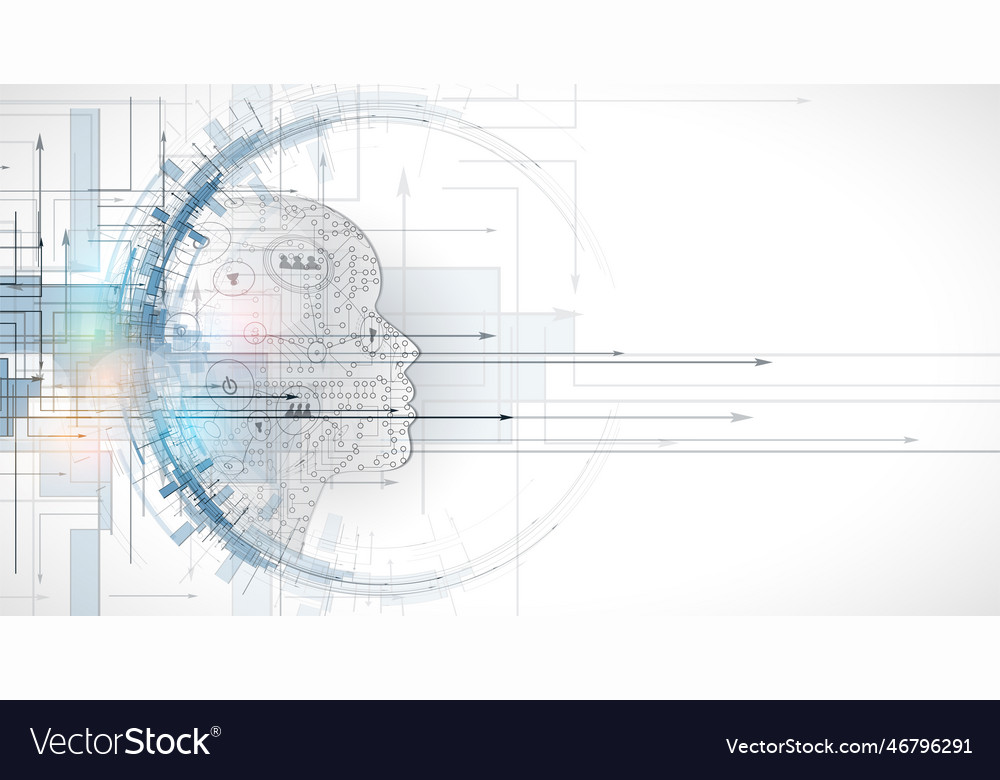 Artificial intelligence technology web background vector image Artificial intelligence technology web background