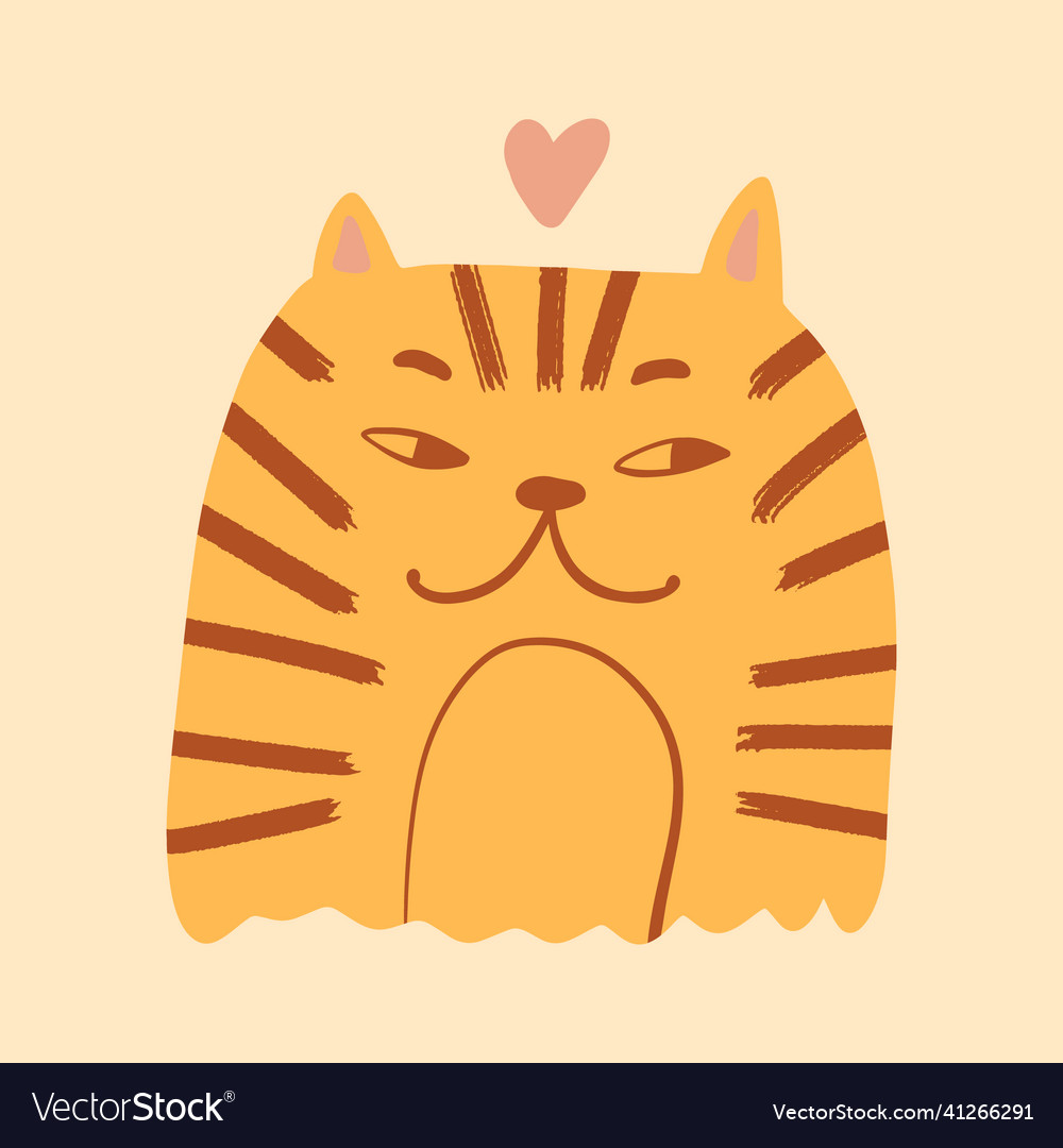 Baby tiger wild animal childish cartoon groovy vector image Baby tiger wild animal childish cartoon groovy