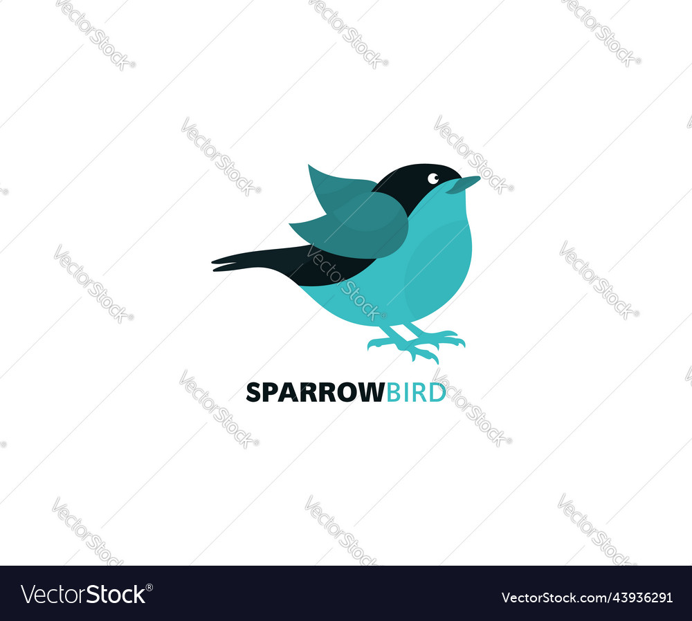 Bird silhouette logo abstract sparrow