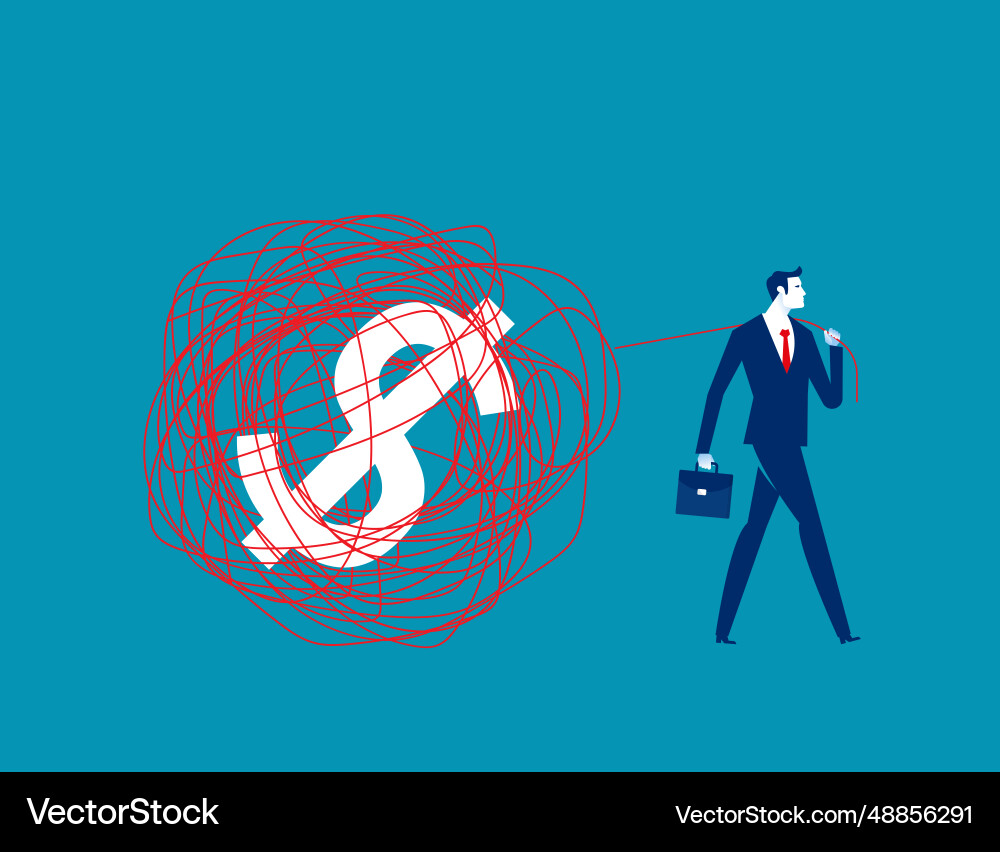 Business pull the rope that is entangled Vector Image