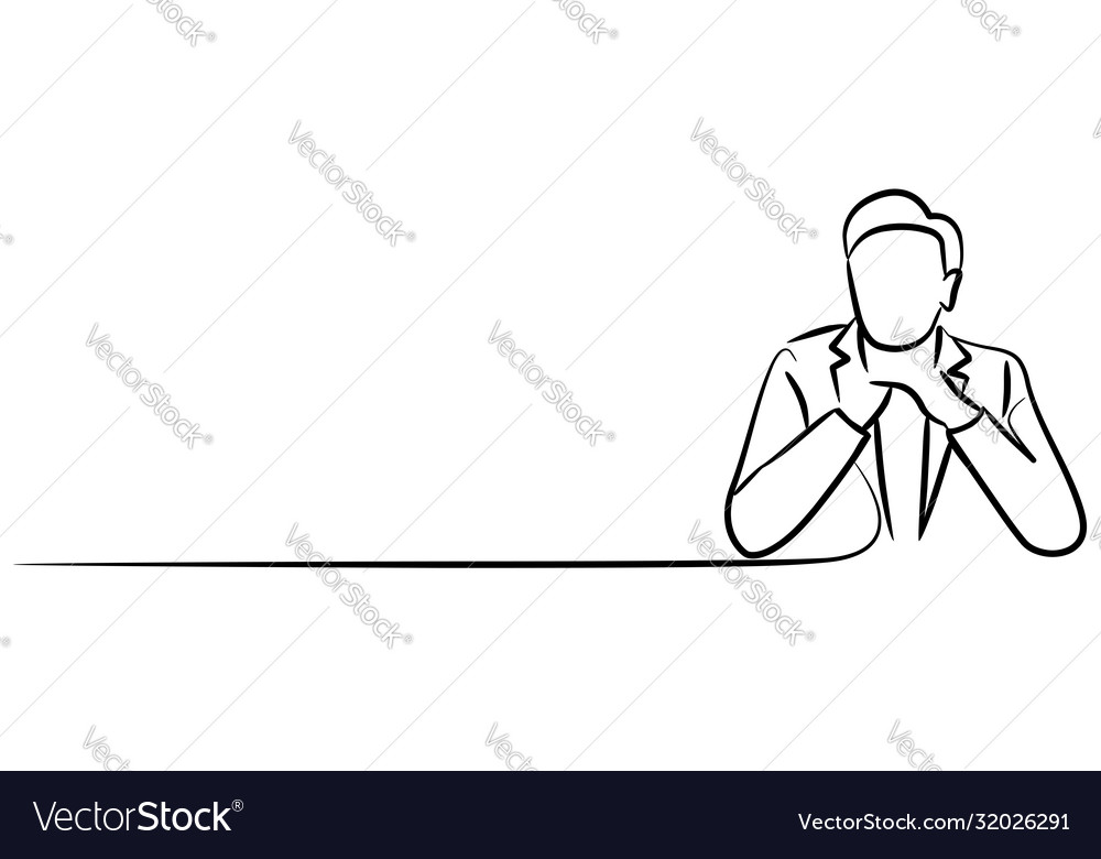 Businessman working character with sapce text Vector Image Businessman working character with sapce text