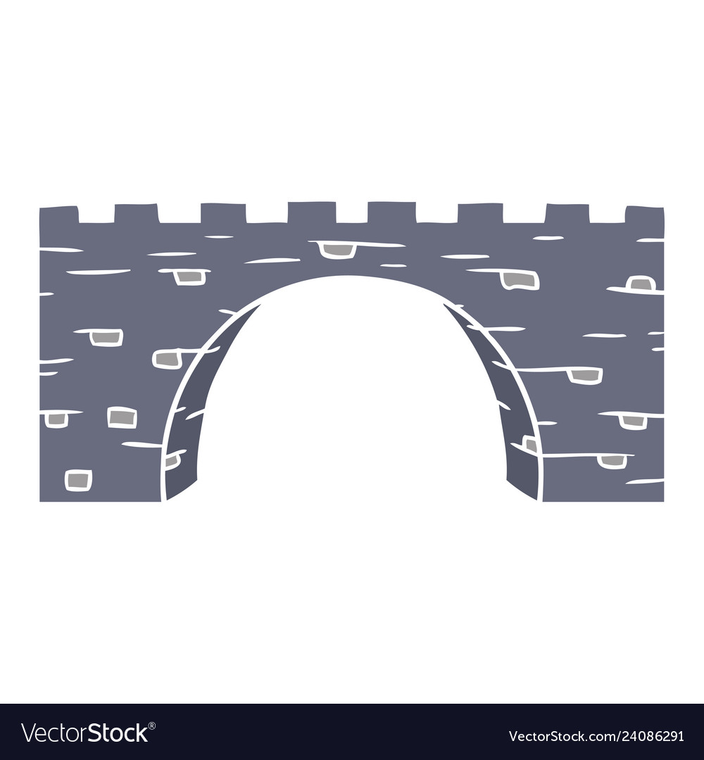 Cartoon doodle of a stone bridge Royalty Free Vector Image