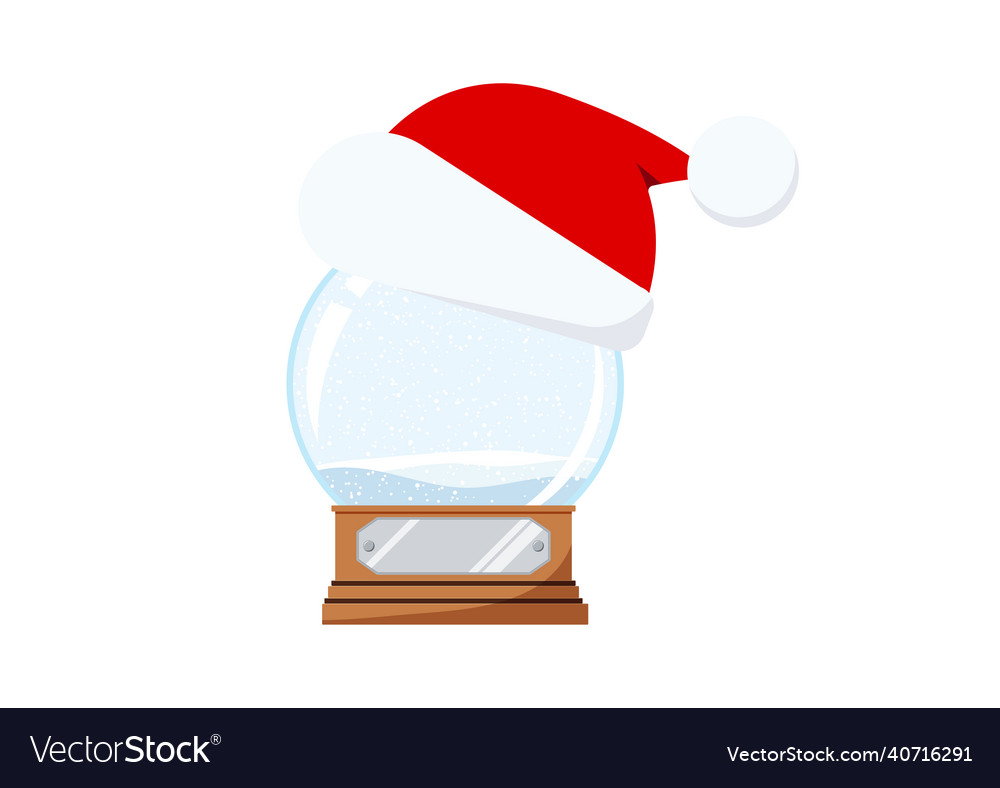 Christmas snow globe ball with santa hat