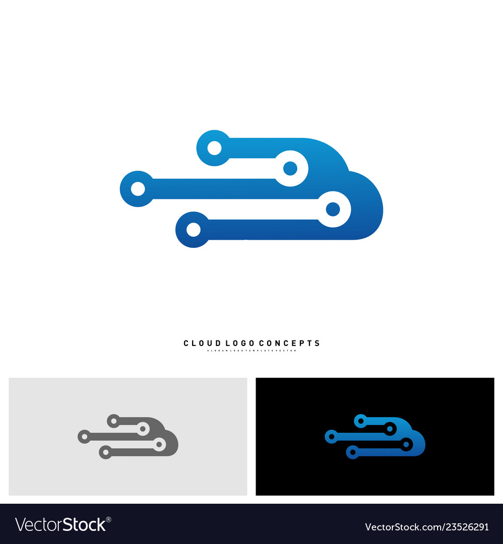 Cloud tech logo design concept