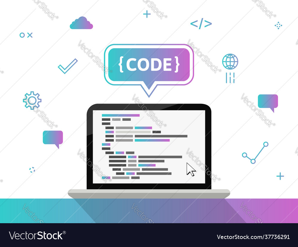 Codierung Programmierung und Code auf Notebook-Bildschirm