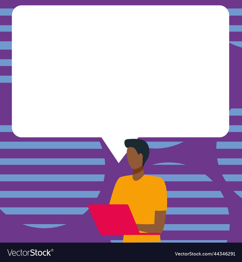 Drawing with conversation bubble showing new vector image Drawing with conversation bubble showing new