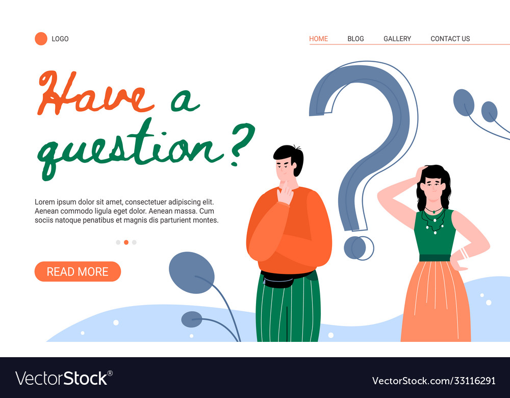 Faq and customers questions response page vector image Faq and customers questions response page