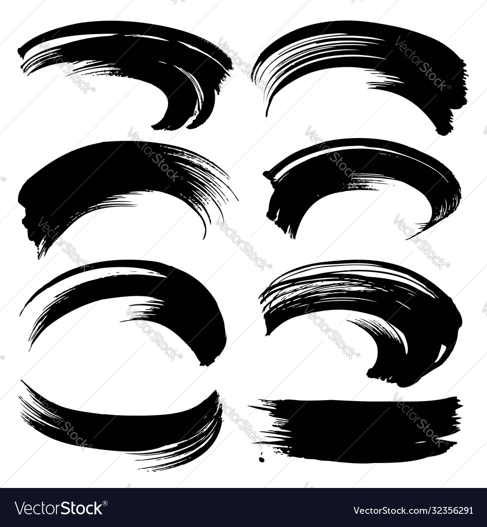 Figured textured abstract black ink brushstrokes vector image Figured textured abstract black ink brushstrokes