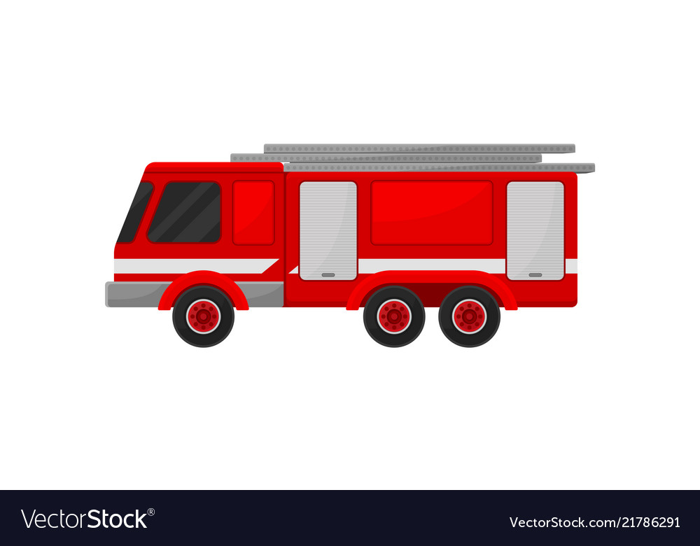 Firefighting emergency vehicle with telescopic Vector Image