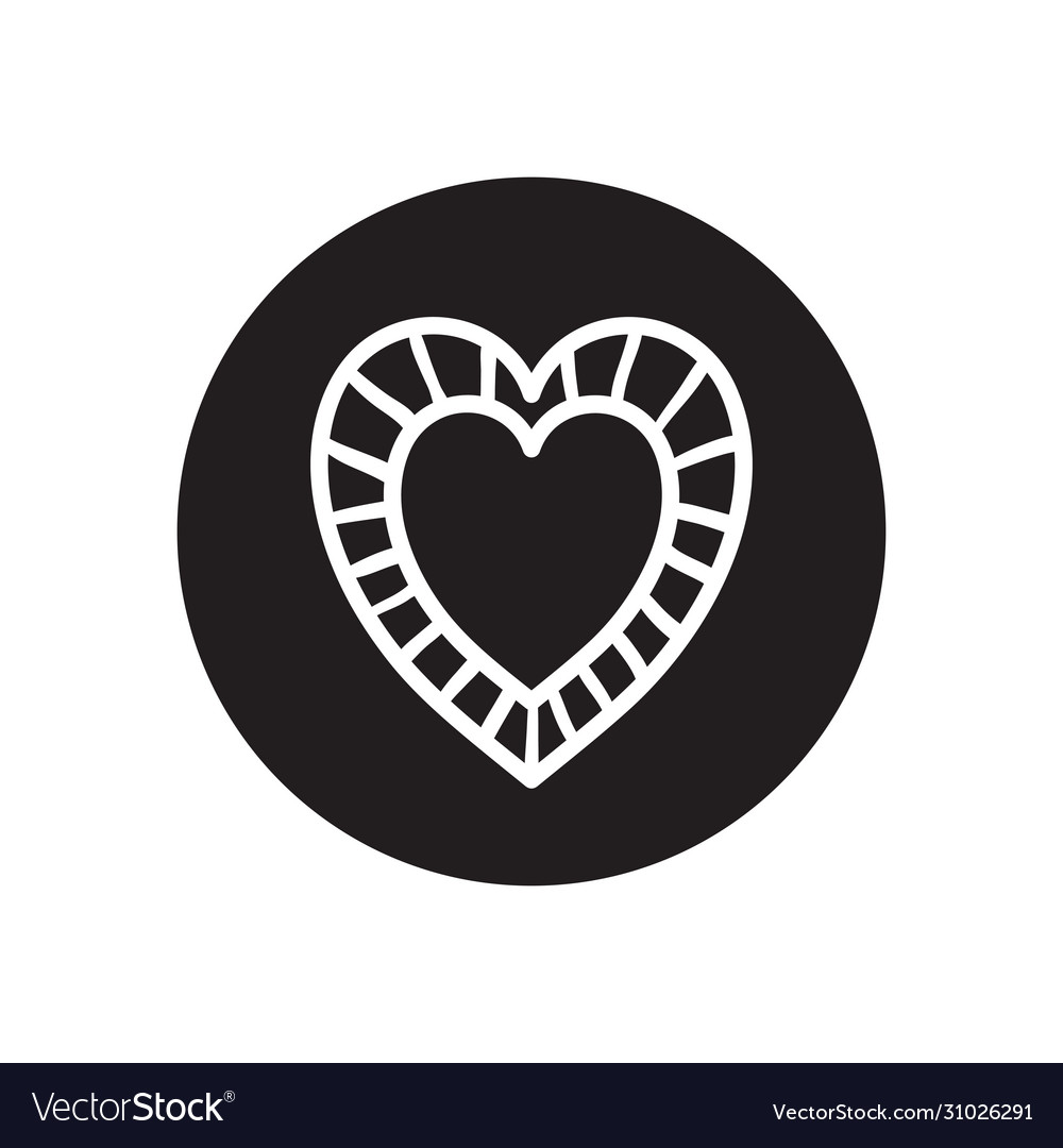 Heart frame icon line block style