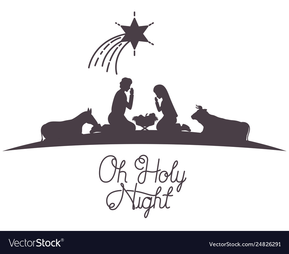 Holy family and animals manger characters