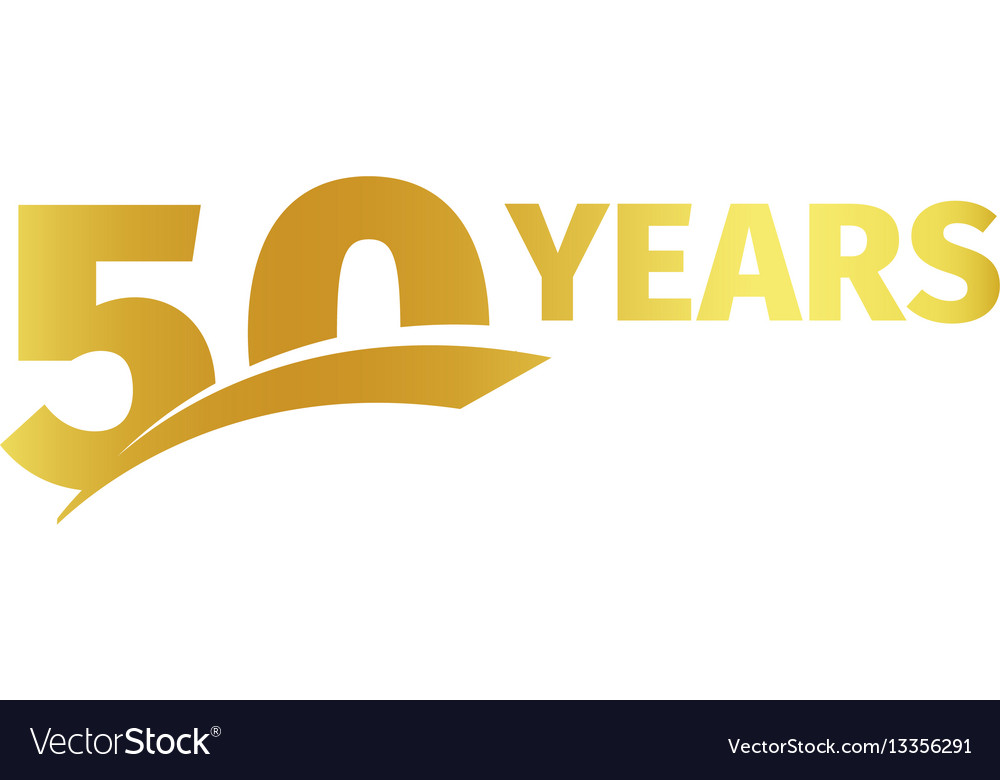 Isolated golden color number 50 with word years Vector Image