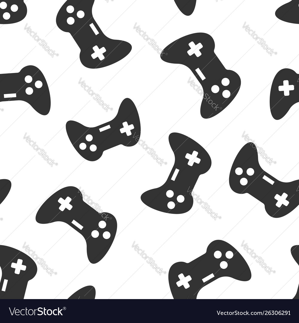 Joystick sign icon seamless pattern background vector image Joystick sign icon seamless pattern background