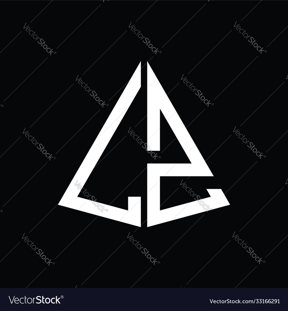 L z white triangle initials with a black