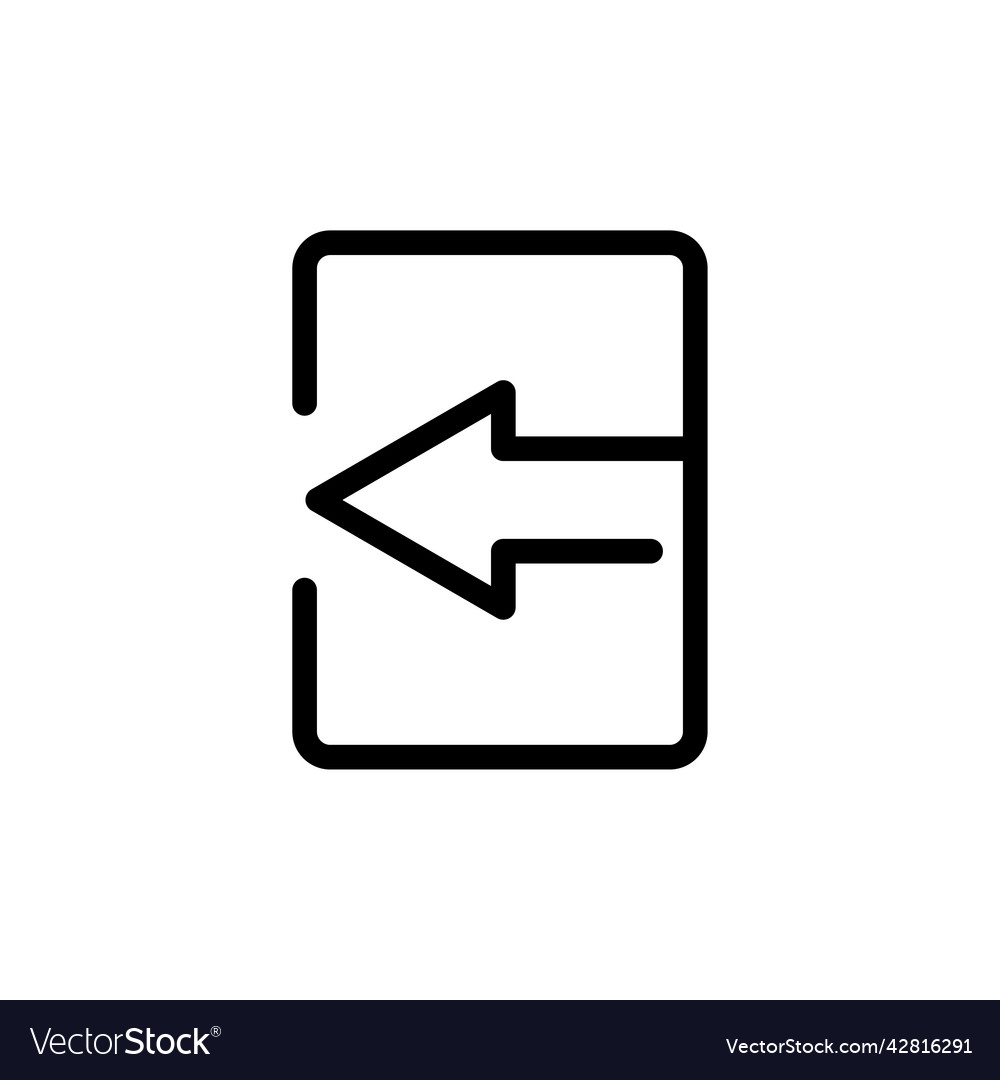 Left arrow icon with rectangle suitable Vector Image Left arrow icon with rectangle suitable