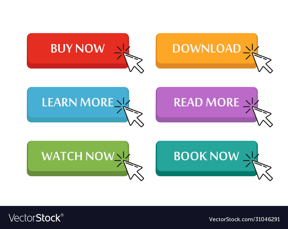 Menu buttons in an online store with arrow