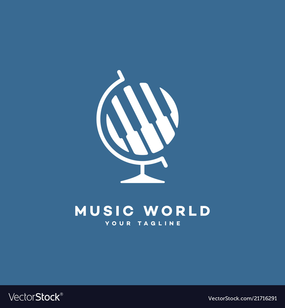 Music world logo Royalty Free Vector Image - VectorStock