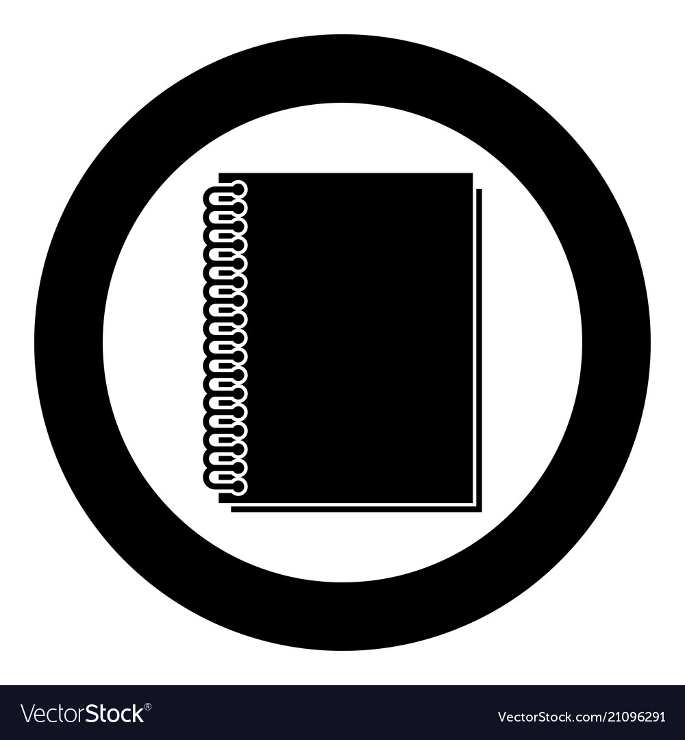Notebook with spring icon black color in circle