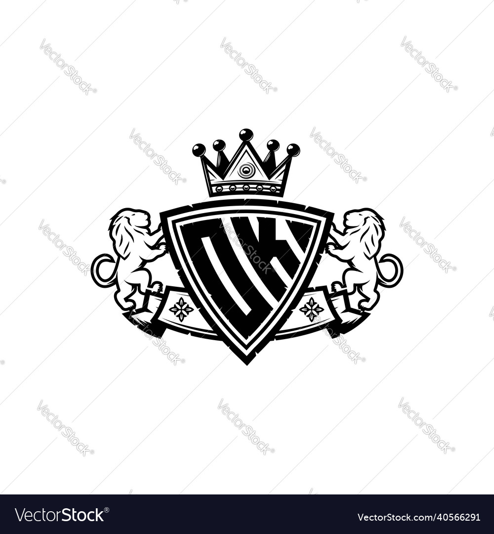 Ok logo monogram shield crown luxury design