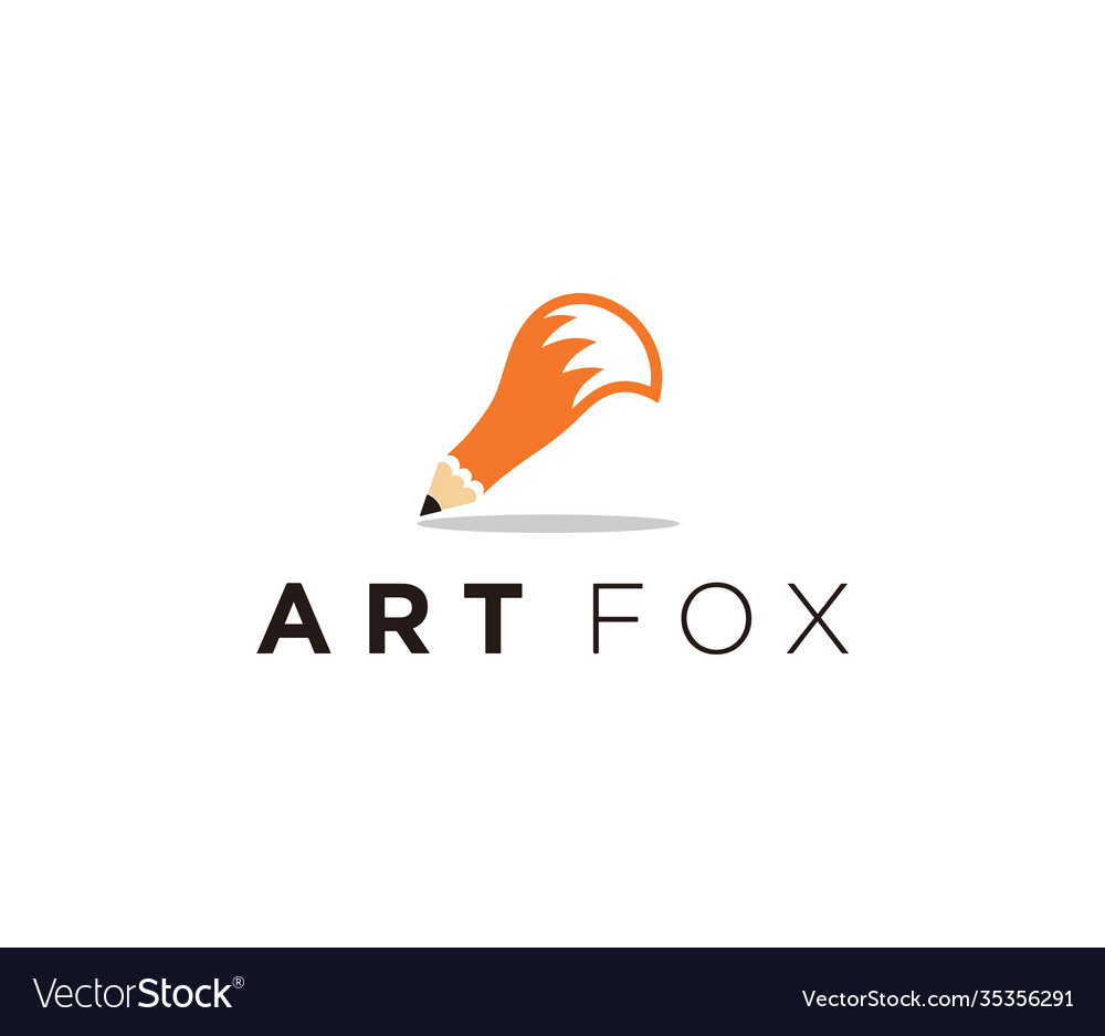 Pencil creative fox logo design inspiration