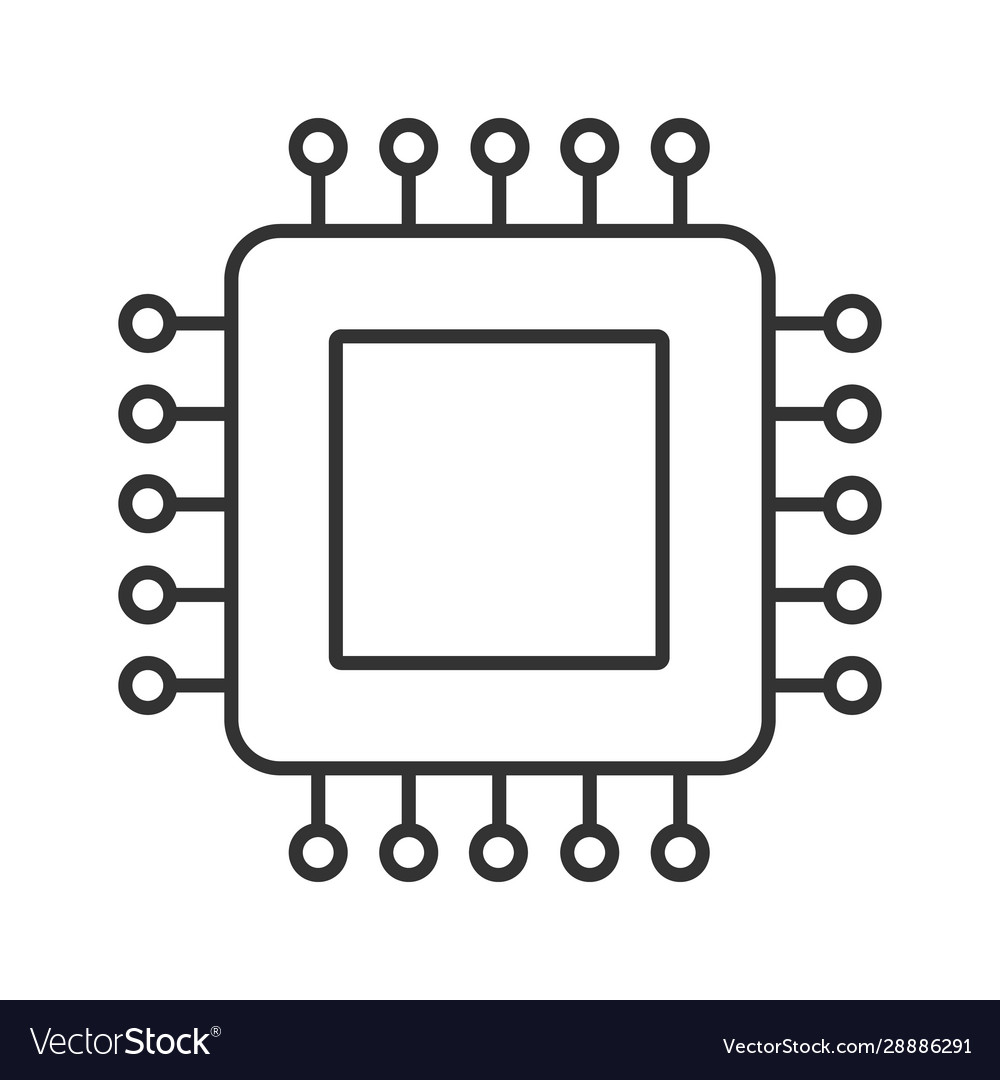 Processor linear icon