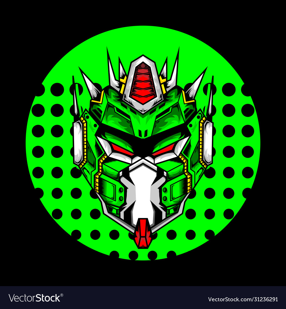 Robot head with circle background