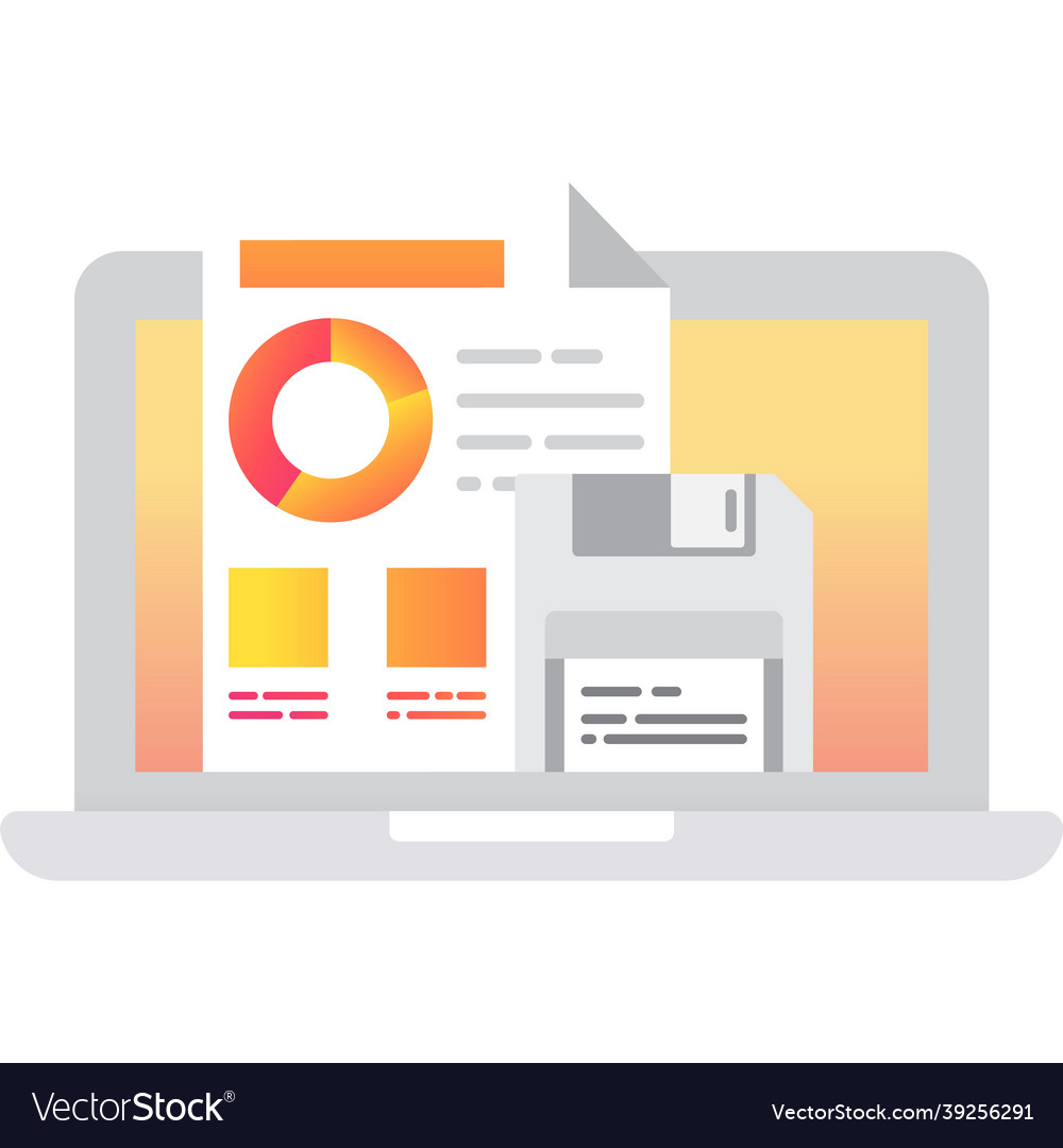 Save data icon file on computer monitor