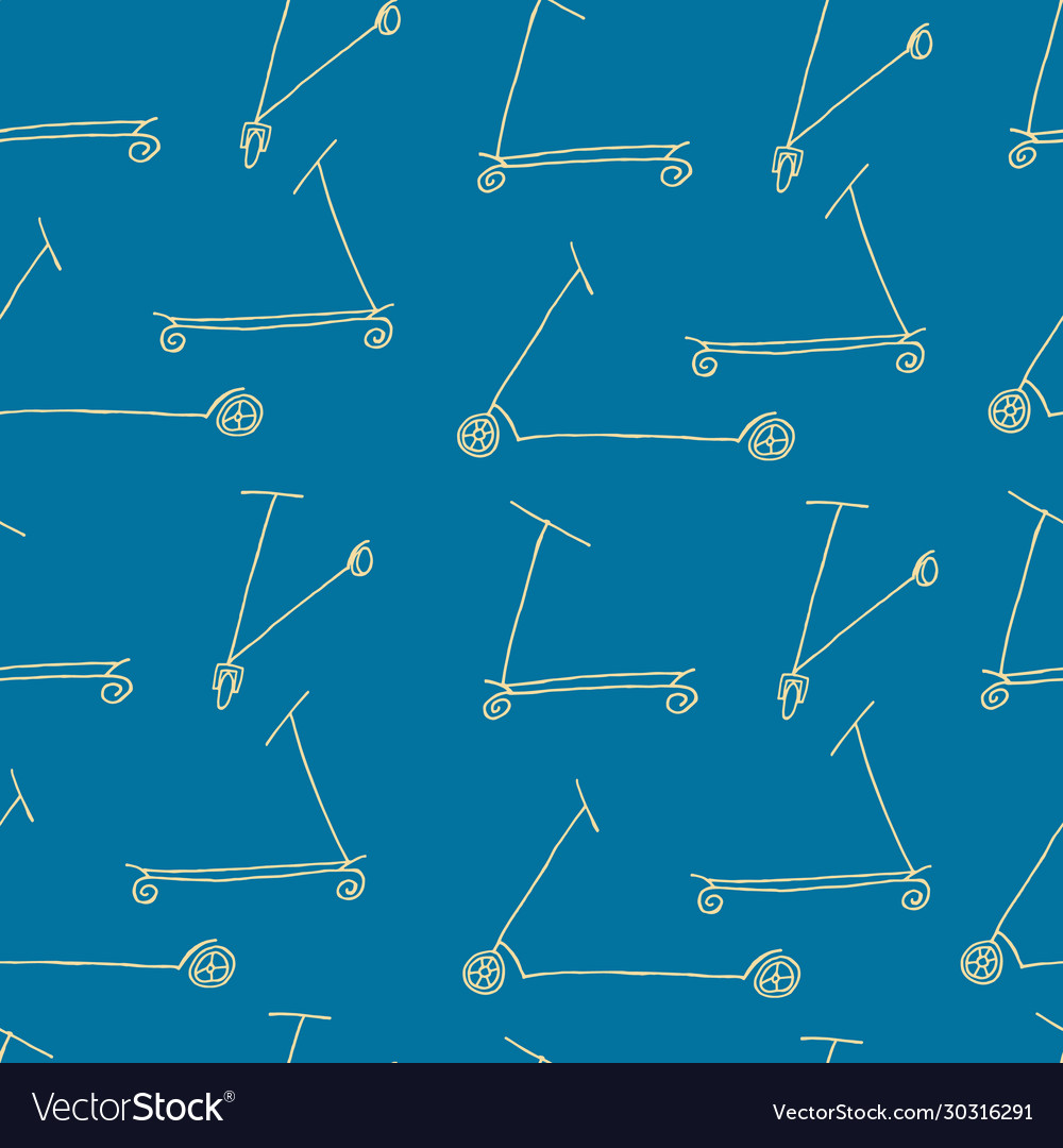 Seamless pattern scooter background simple design vector image Seamless pattern scooter background simple design