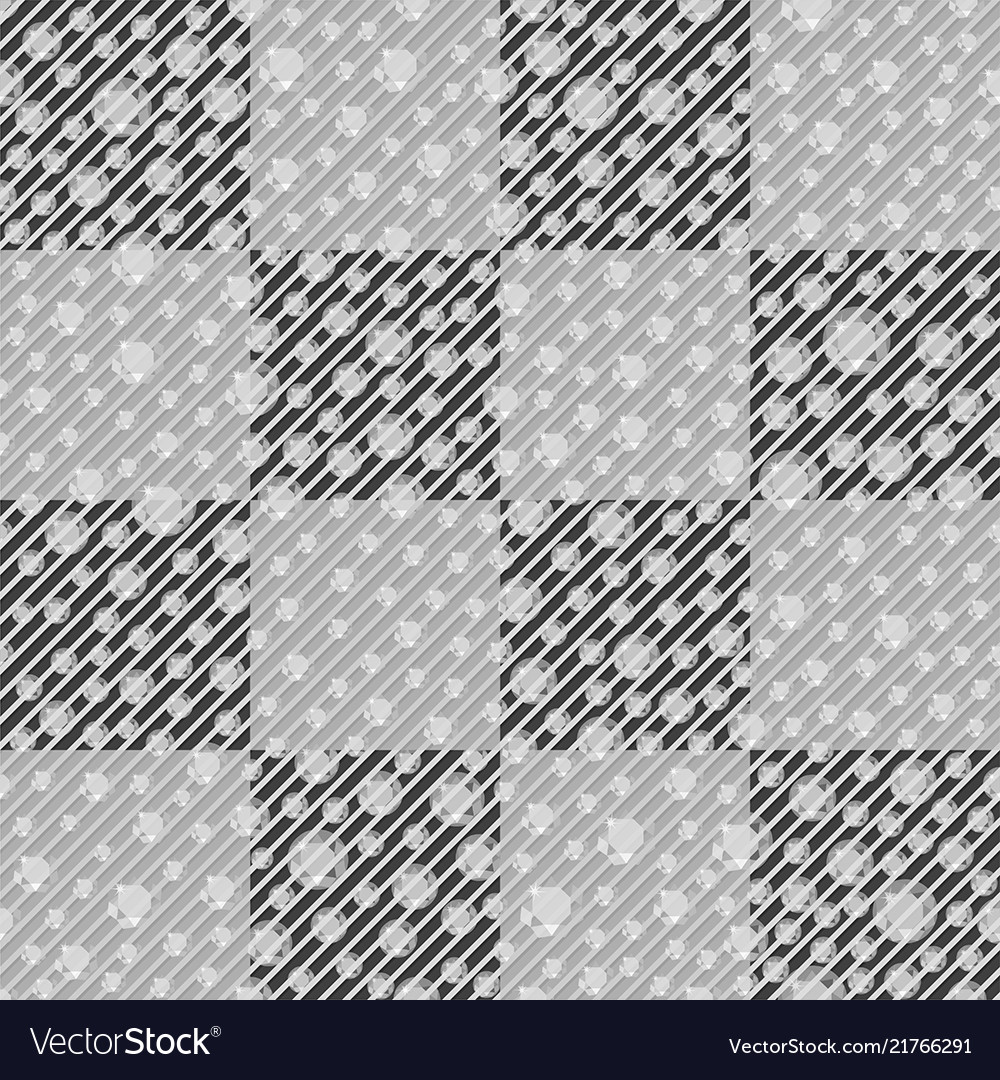 Silver Rhinestone Striped Pattern