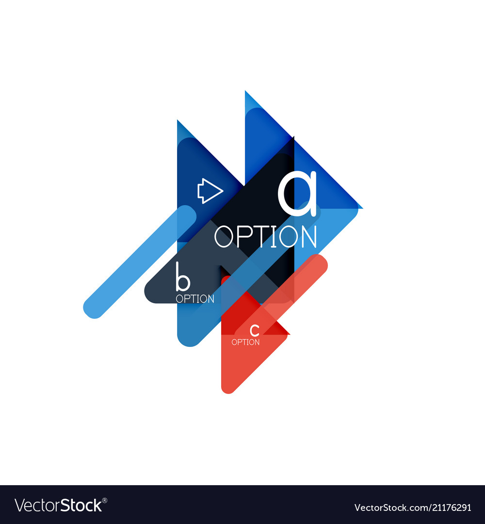 Triangle data visualization design option vector image Triangle data visualization design option
