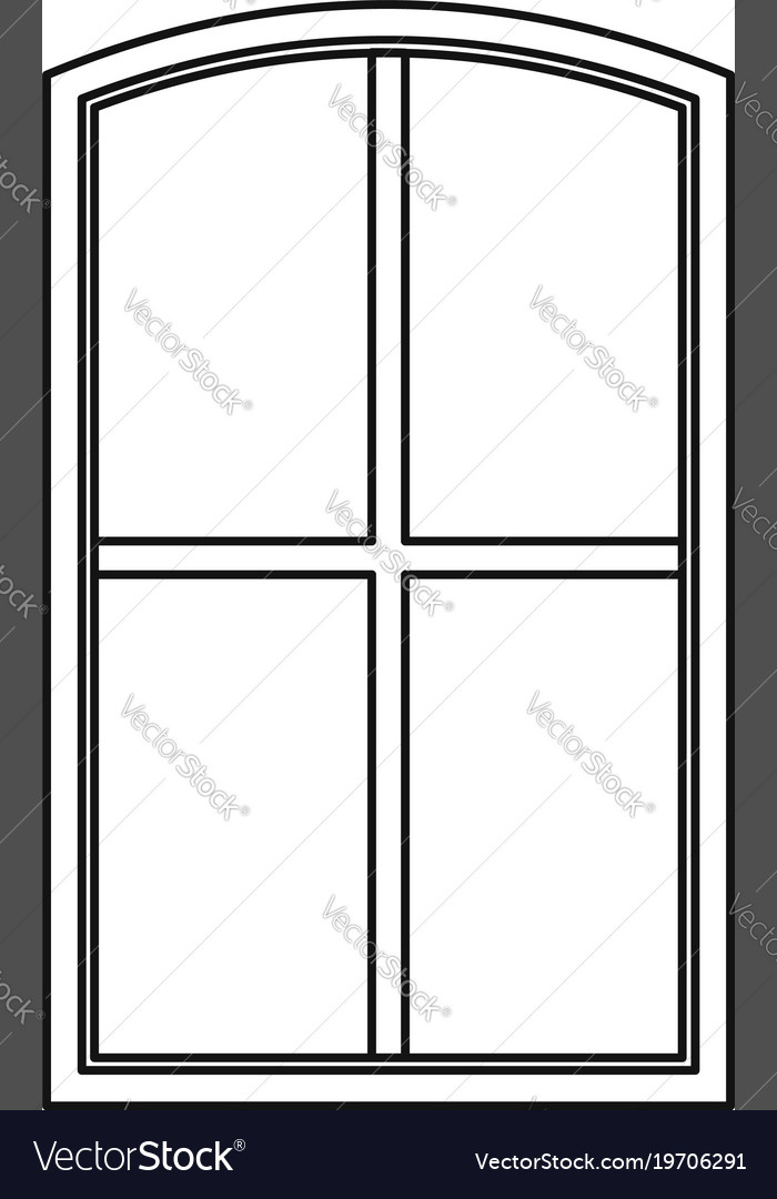 Wooden window icon outline Royalty Free Vector Image