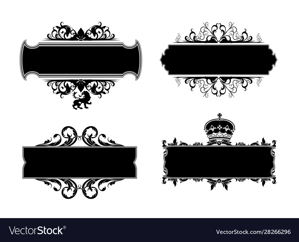 A set four compositions in retro style