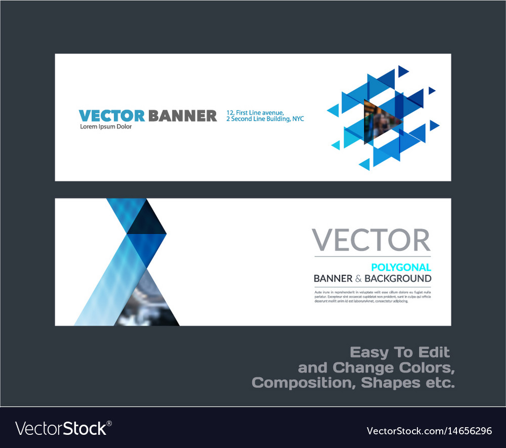Abstract set of modern horizontal website