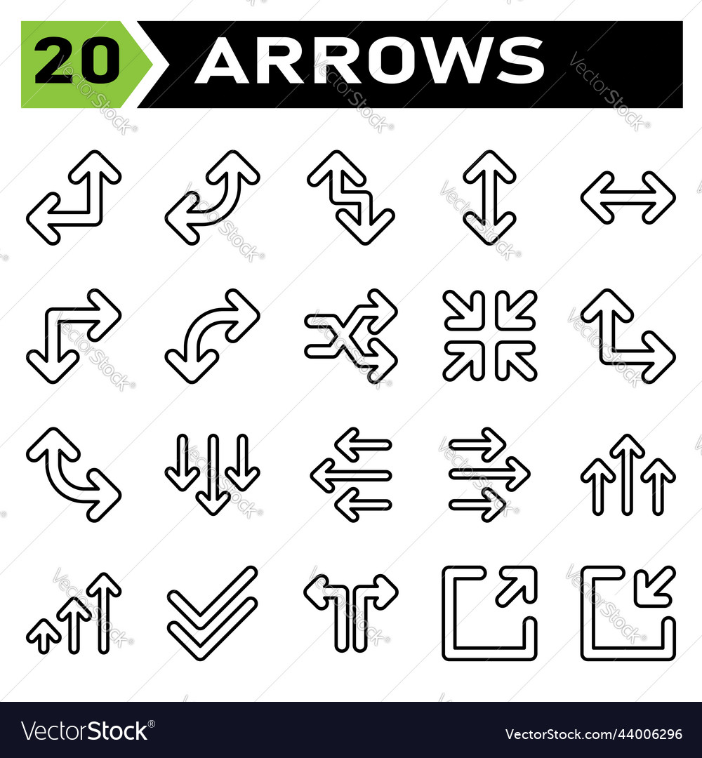 Arrows icon set include arrow right