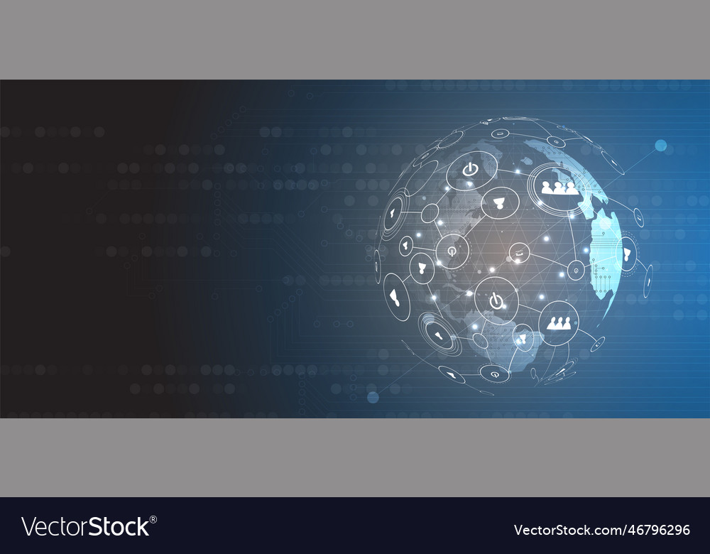 Artificial intelligence technology web background vector image Artificial intelligence technology web background