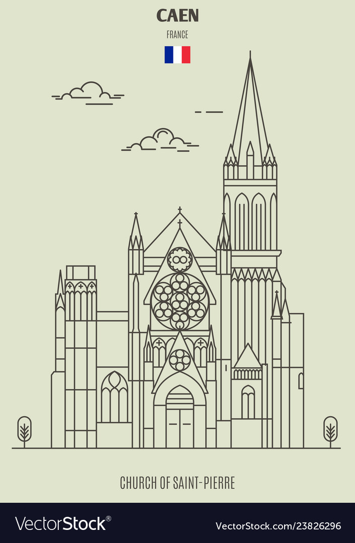 Church of saint-pierre in caen Royalty Free Vector Image