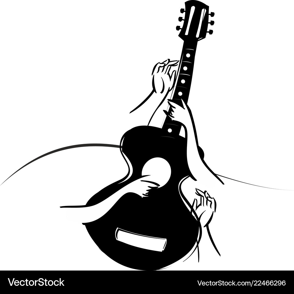 Classical acoustic guitar Royalty Free Vector Image
