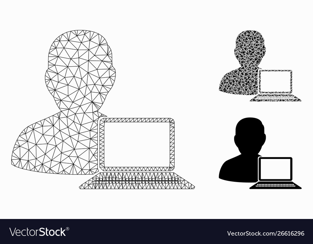 Computer programmer mesh wire frame model